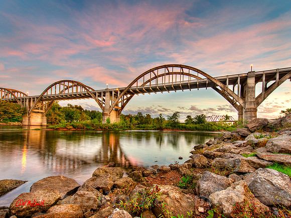 The Cotter bridge at sunrise