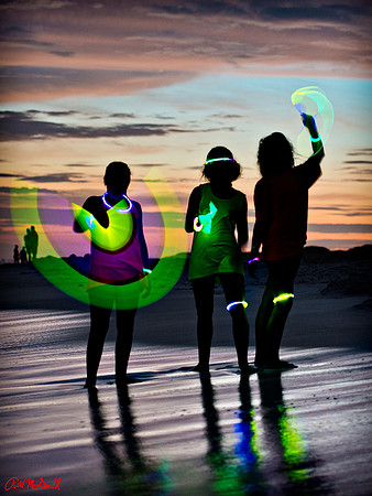Tree Glowing on the Beach